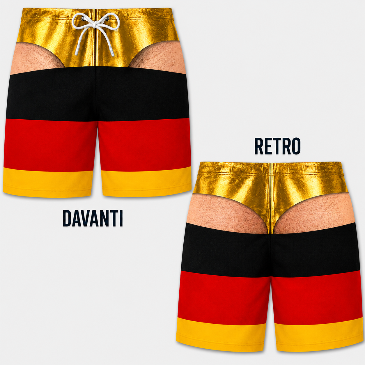Costume da Bagno da Uomo Divertente con Effetto Ottico – Perfetto per Feste e Vacanze