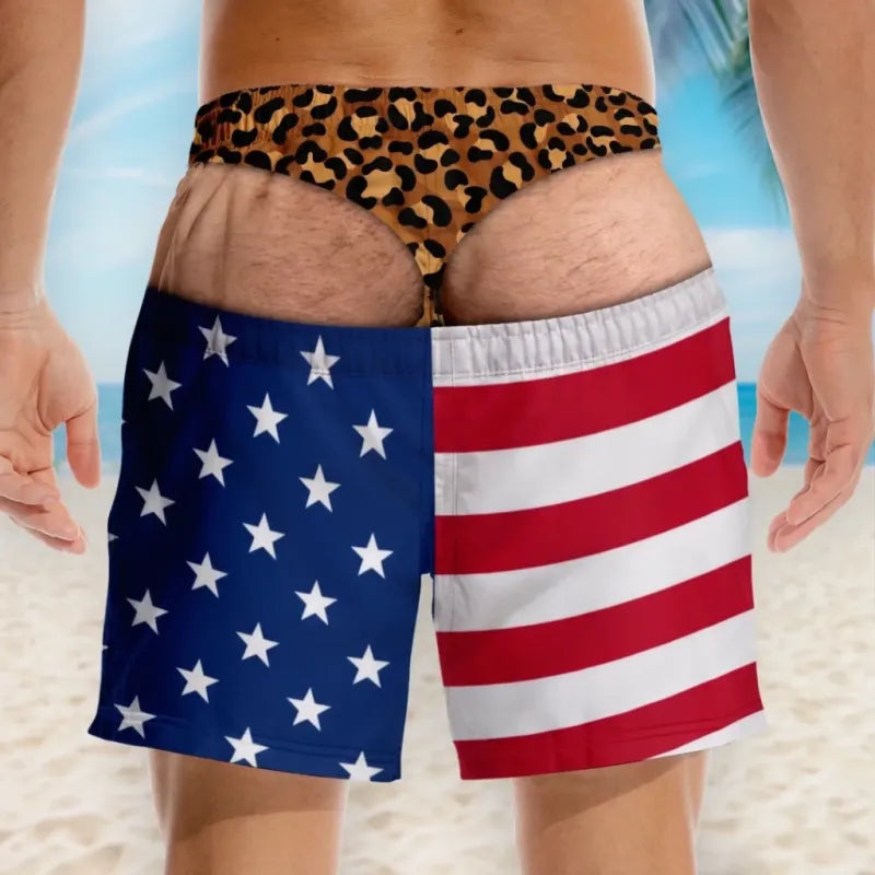 Costume da Bagno da Uomo Divertente con Effetto Ottico – Perfetto per Feste e Vacanze
