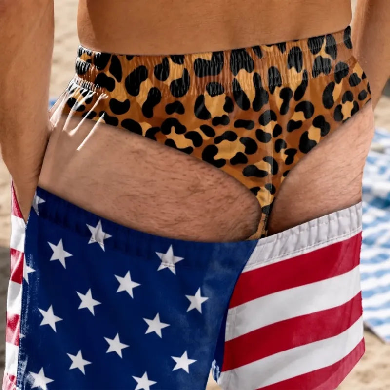 Costume da Bagno da Uomo Divertente con Effetto Ottico – Perfetto per Feste e Vacanze