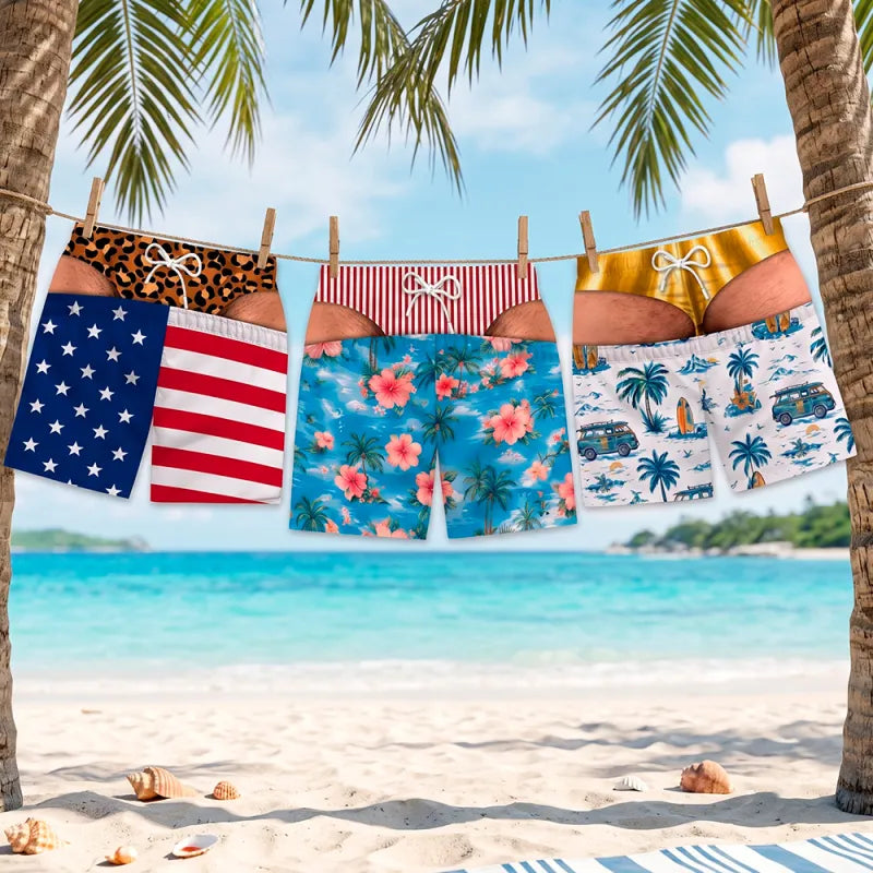 Costume da Bagno da Uomo Divertente con Effetto Ottico – Perfetto per Feste e Vacanze