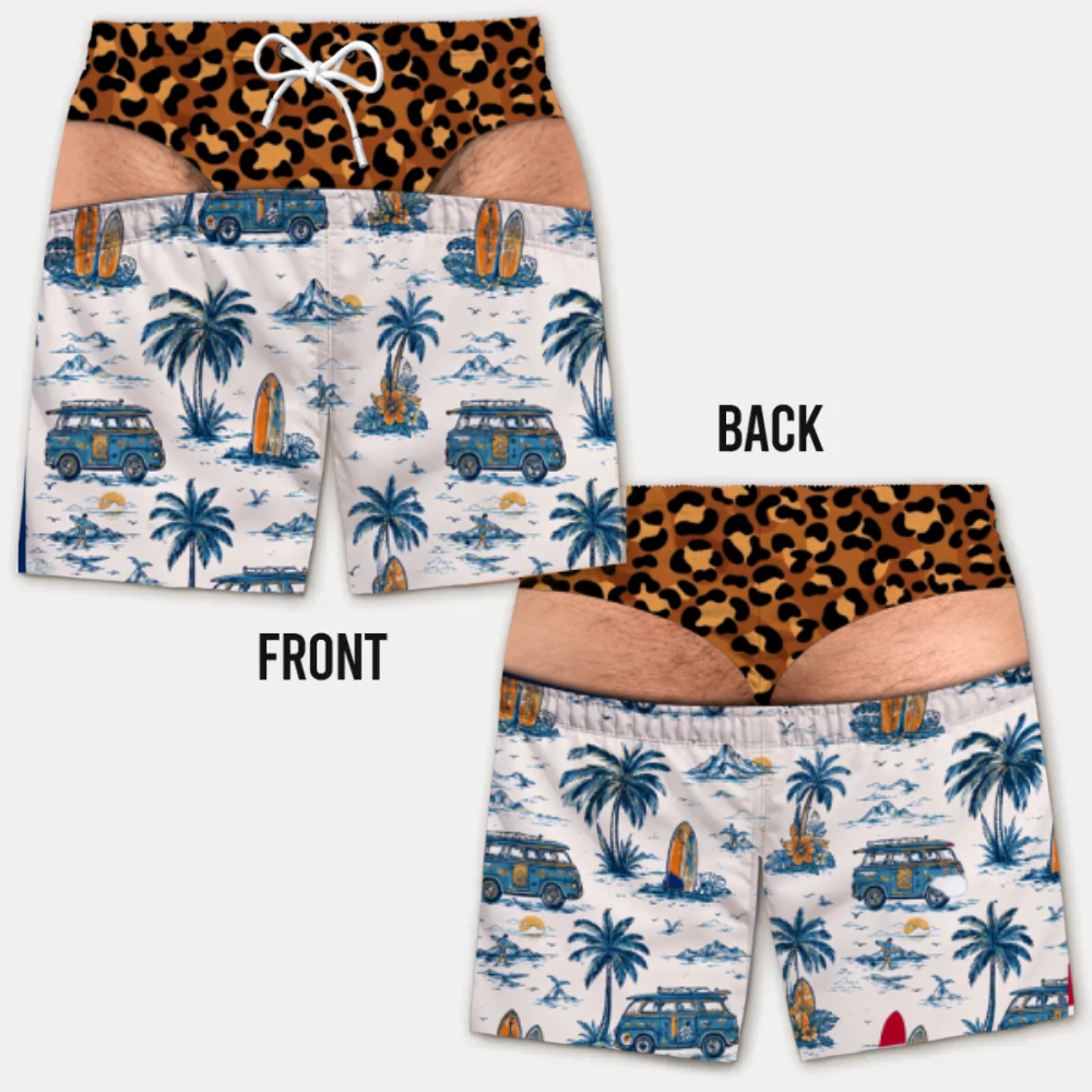Costume da Bagno da Uomo Divertente con Effetto Ottico – Perfetto per Feste e Vacanze