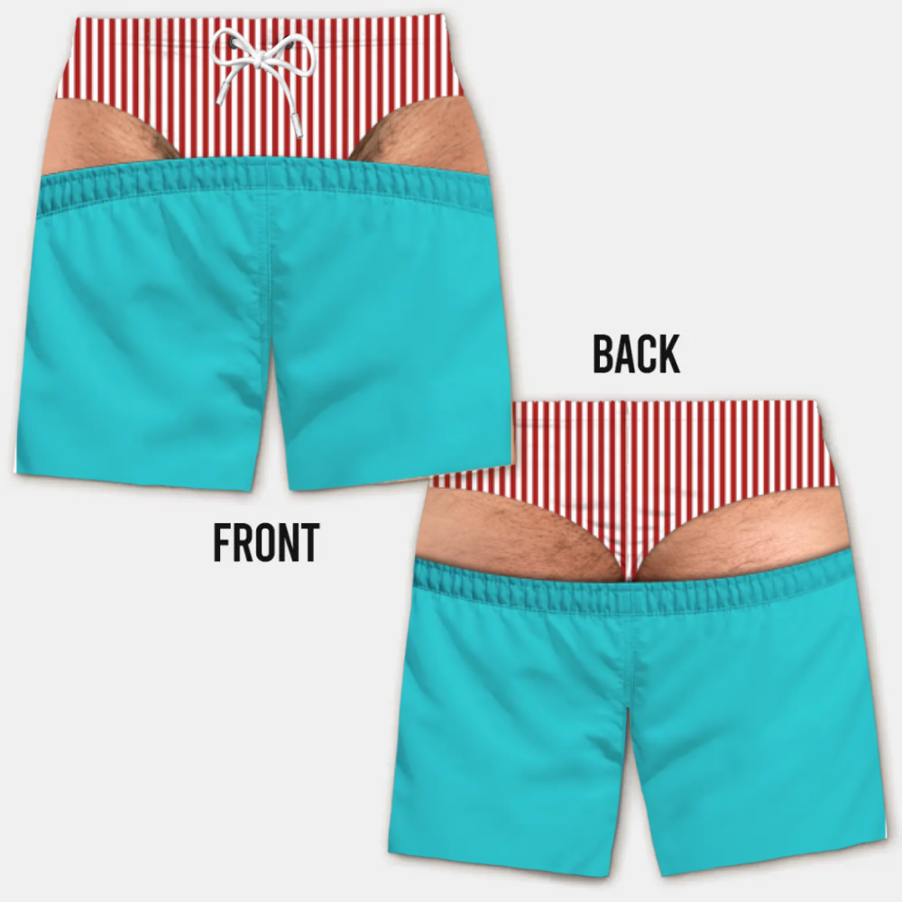 Costume da Bagno da Uomo Divertente con Effetto Ottico – Perfetto per Feste e Vacanze
