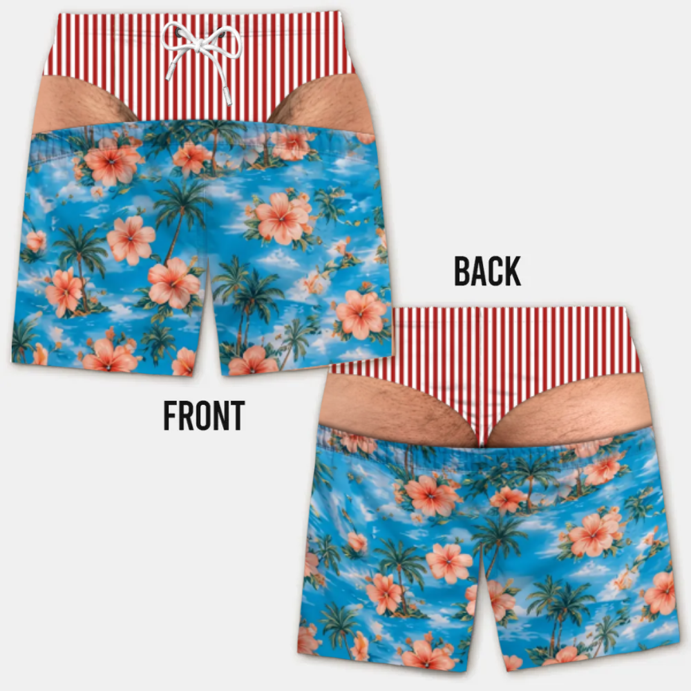 Costume da Bagno da Uomo Divertente con Effetto Ottico – Perfetto per Feste e Vacanze