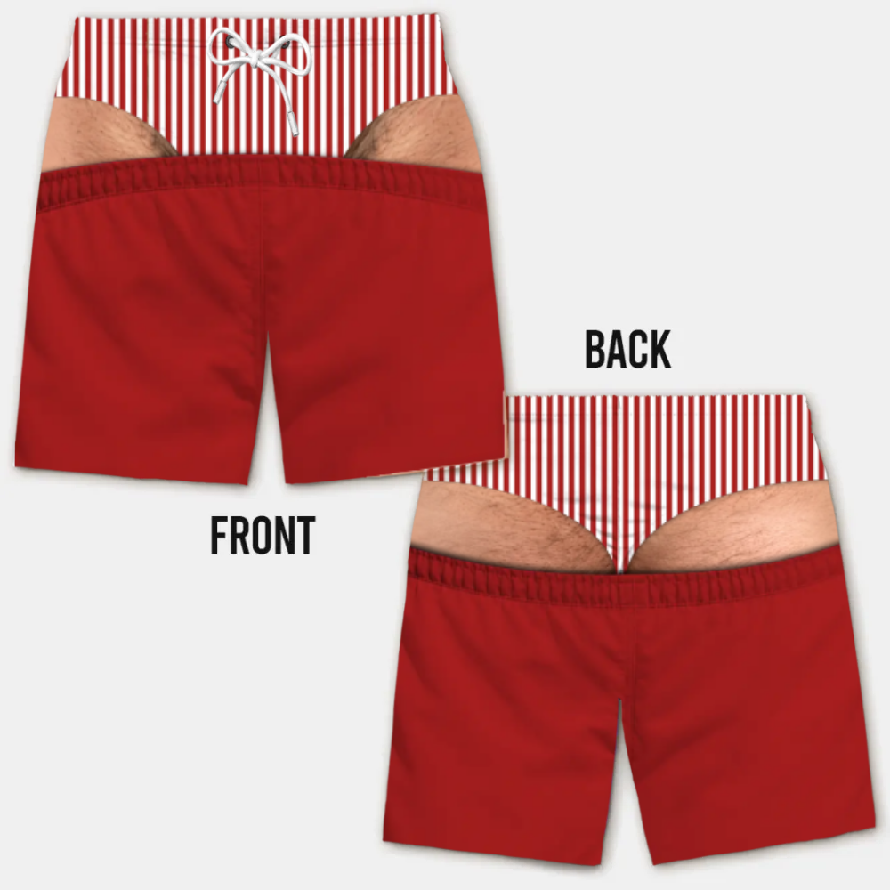 Costume da Bagno da Uomo Divertente con Effetto Ottico – Perfetto per Feste e Vacanze