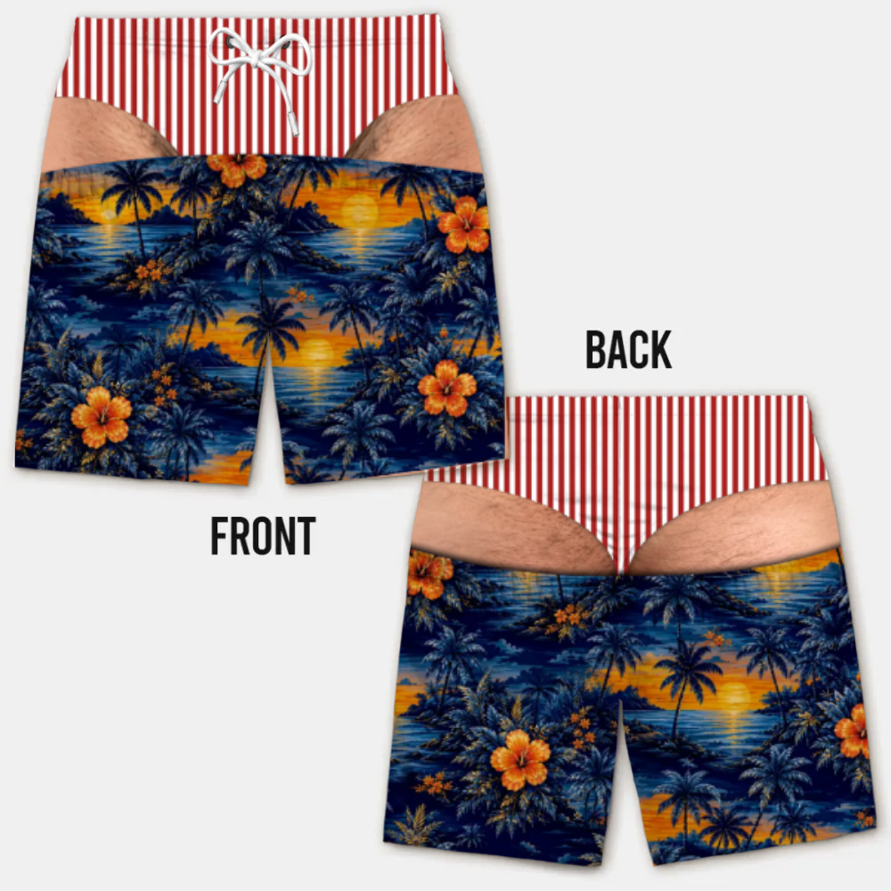 Costume da Bagno da Uomo Divertente con Effetto Ottico – Perfetto per Feste e Vacanze