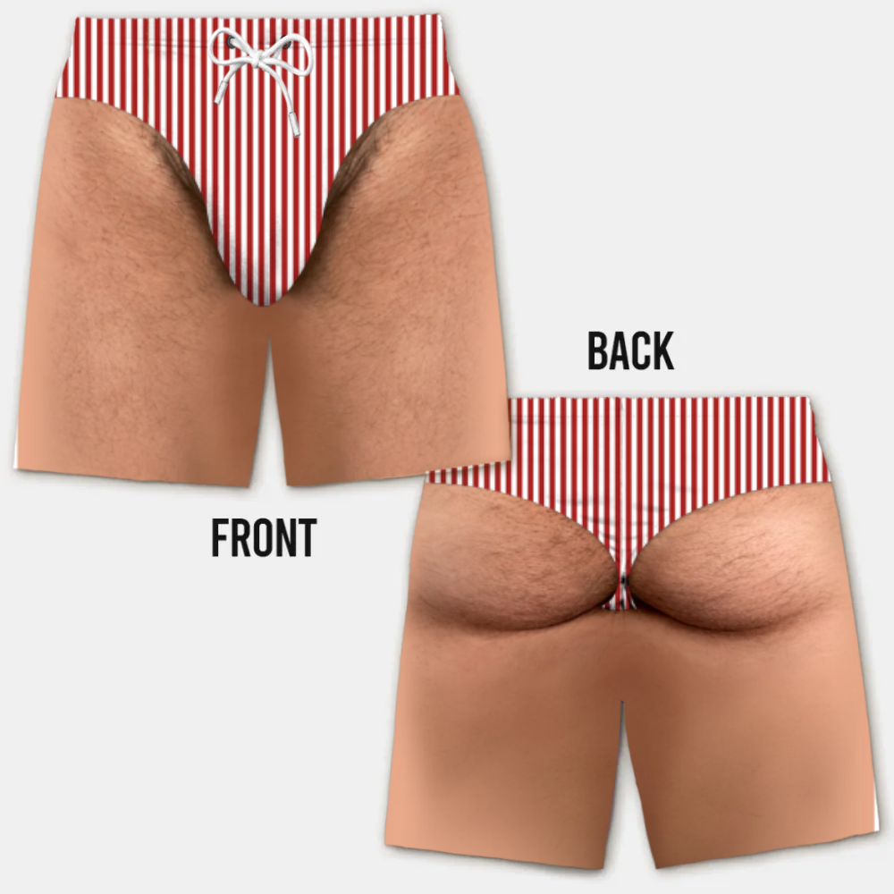 Costume da Bagno da Uomo Divertente con Effetto Ottico – Perfetto per Feste e Vacanze