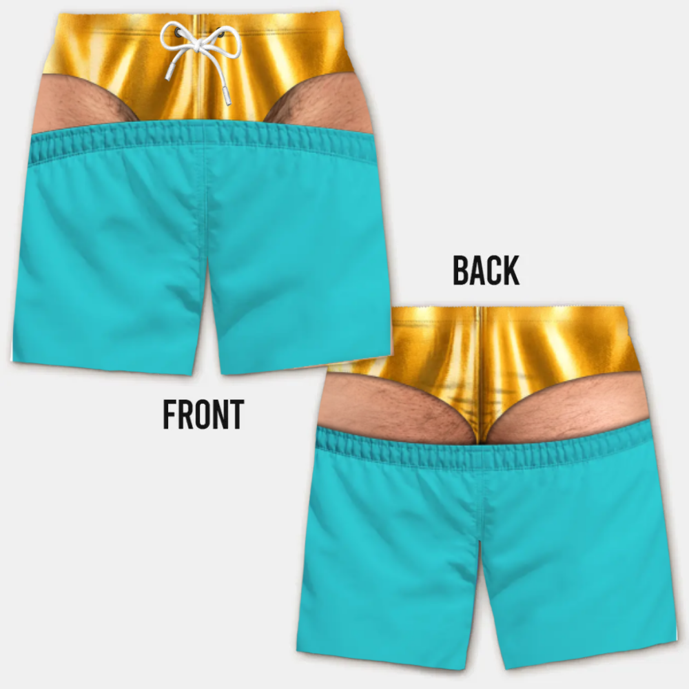 Costume da Bagno da Uomo Divertente con Effetto Ottico – Perfetto per Feste e Vacanze