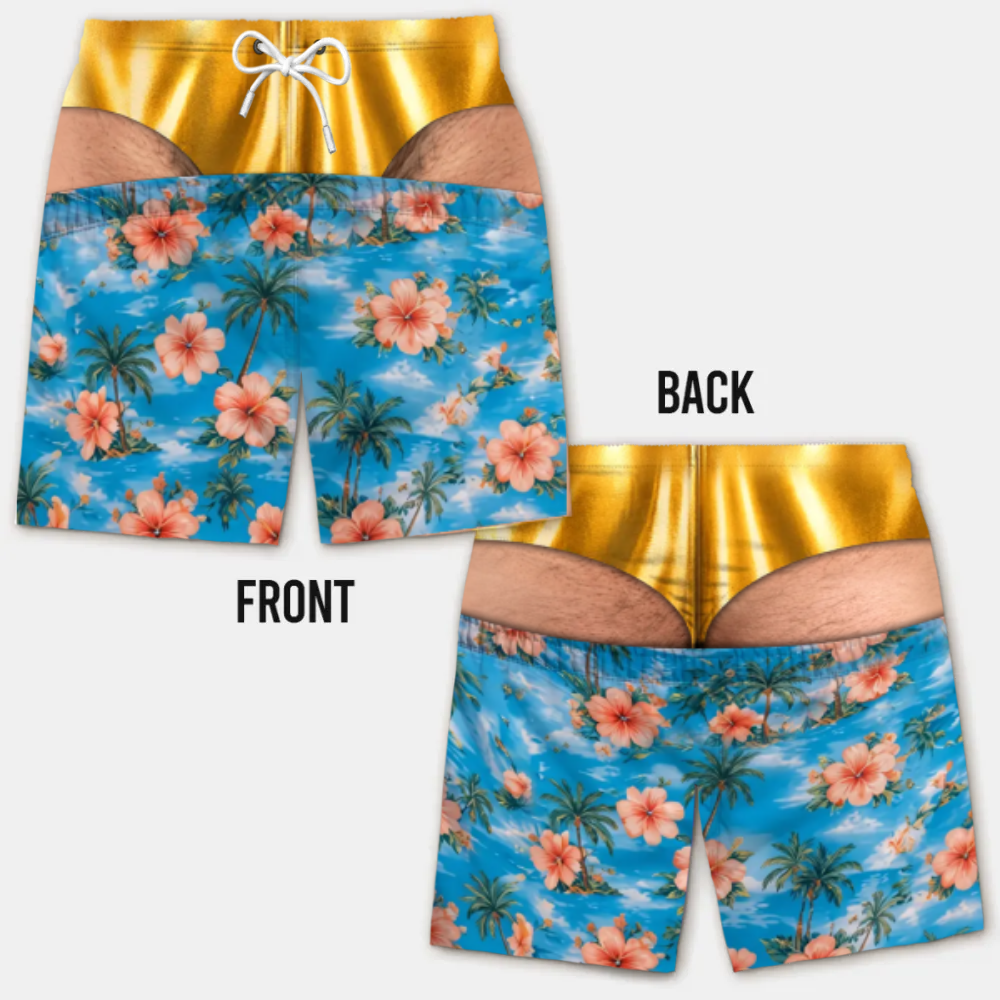 Costume da Bagno da Uomo Divertente con Effetto Ottico – Perfetto per Feste e Vacanze