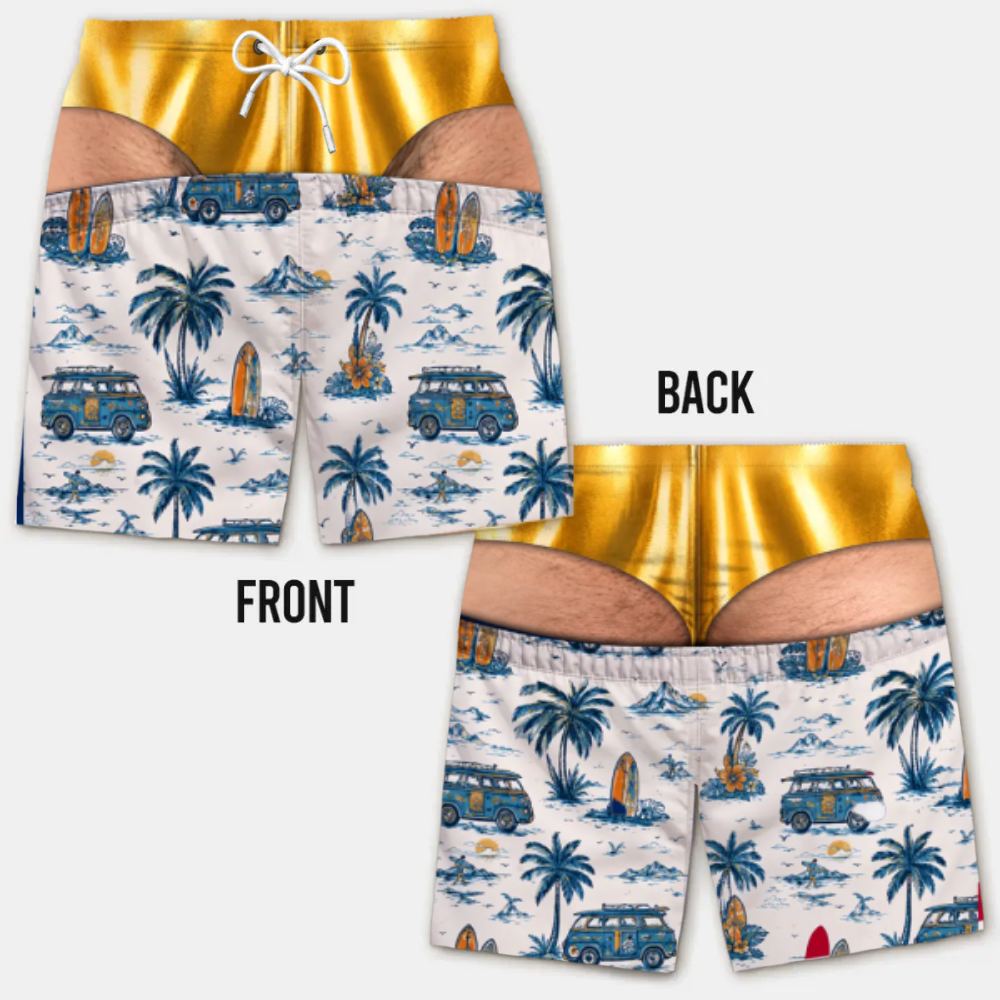 Costume da Bagno da Uomo Divertente con Effetto Ottico – Perfetto per Feste e Vacanze