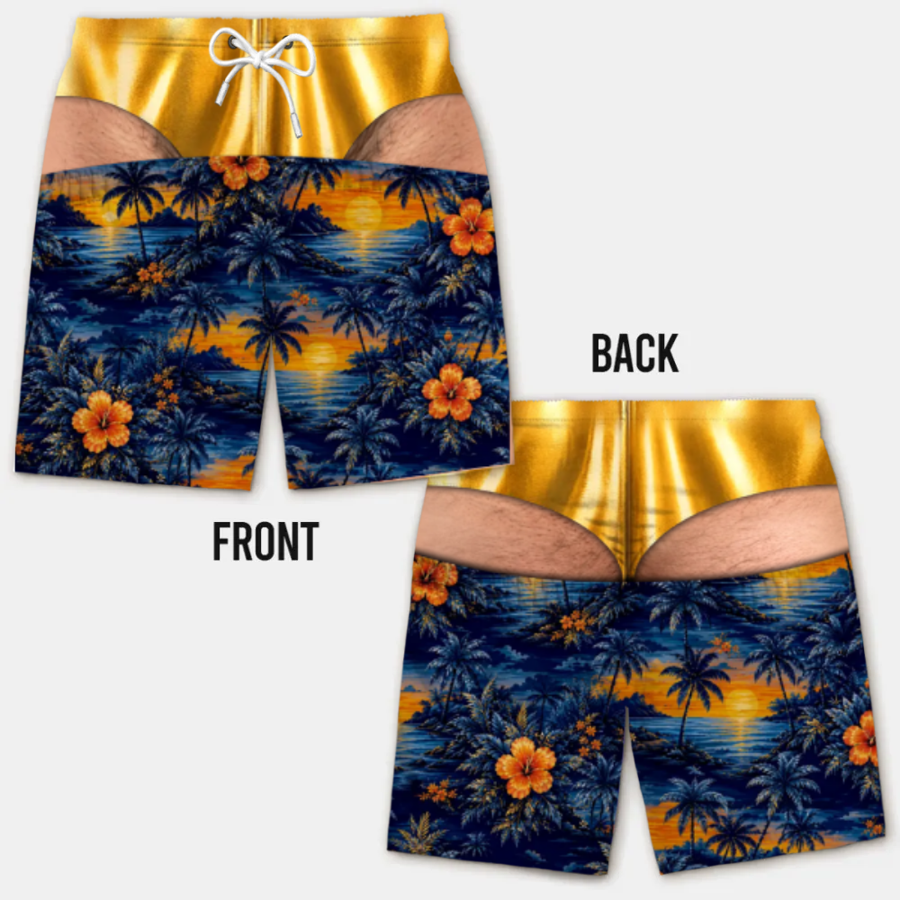 Costume da Bagno da Uomo Divertente con Effetto Ottico – Perfetto per Feste e Vacanze