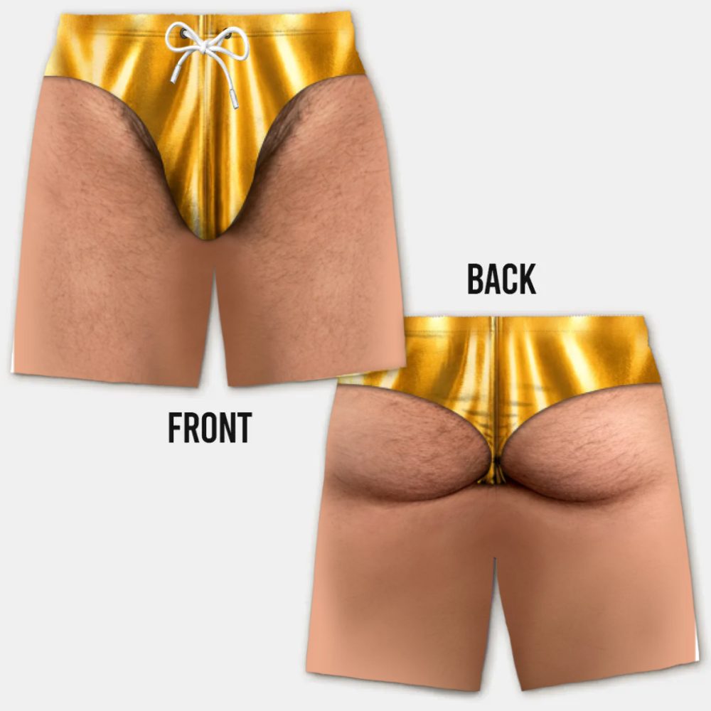 Costume da Bagno da Uomo Divertente con Effetto Ottico – Perfetto per Feste e Vacanze