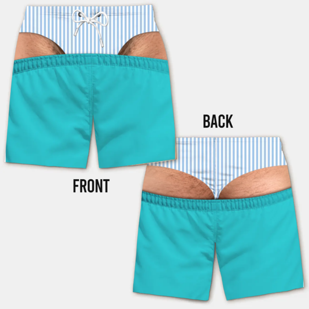 Costume da Bagno da Uomo Divertente con Effetto Ottico – Perfetto per Feste e Vacanze