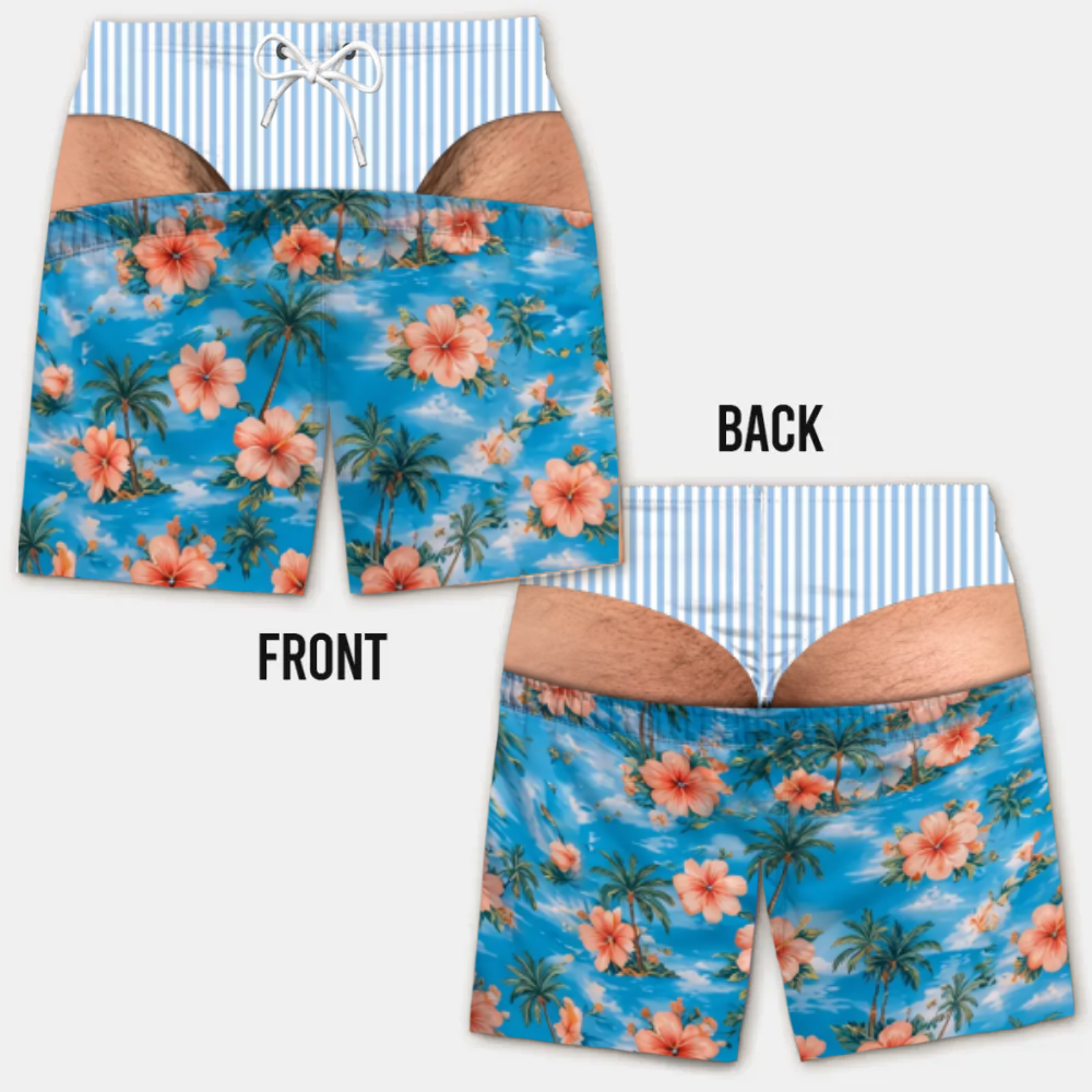 Costume da Bagno da Uomo Divertente con Effetto Ottico – Perfetto per Feste e Vacanze