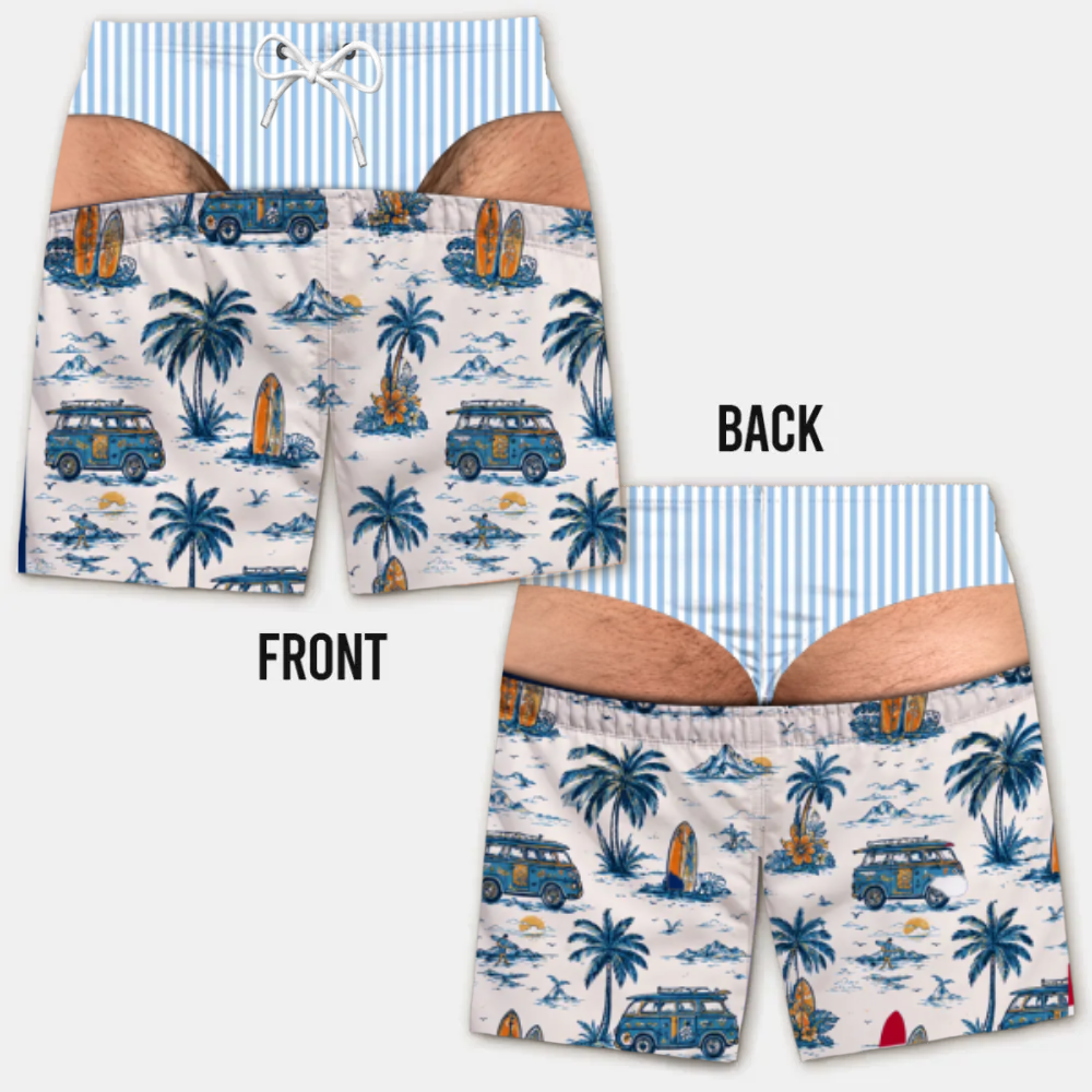 Costume da Bagno da Uomo Divertente con Effetto Ottico – Perfetto per Feste e Vacanze