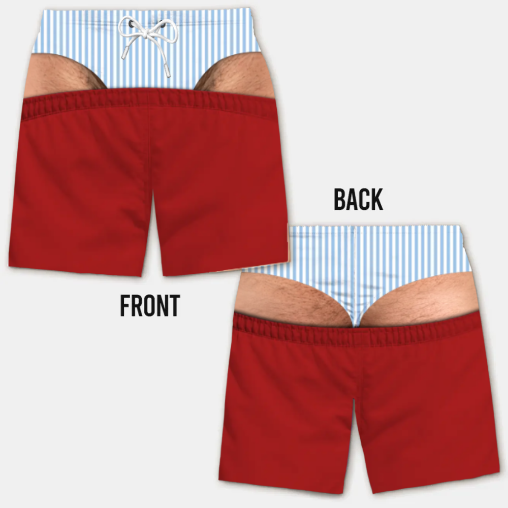 Costume da Bagno da Uomo Divertente con Effetto Ottico – Perfetto per Feste e Vacanze