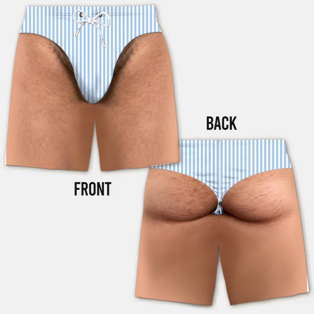 Costume da Bagno da Uomo Divertente con Effetto Ottico – Perfetto per Feste e Vacanze